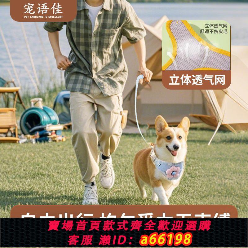 【臺灣公司 可開發票】背帶式多巴胺狗狗牽引繩寵物胸背帶透氣舒適小狗耐用小型外出通用