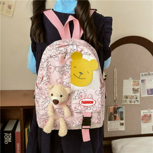 ins韓版書包幼兒園學生包新款可愛印花包寶寶玩偶容量雙肩包204