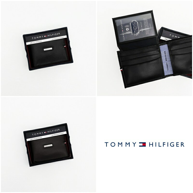 美國百分百【全新真品】Tommy Hilfiger 皮夾 證件夾 RFID防盜 TH 短夾 錢包 黑色/深咖啡 CS53