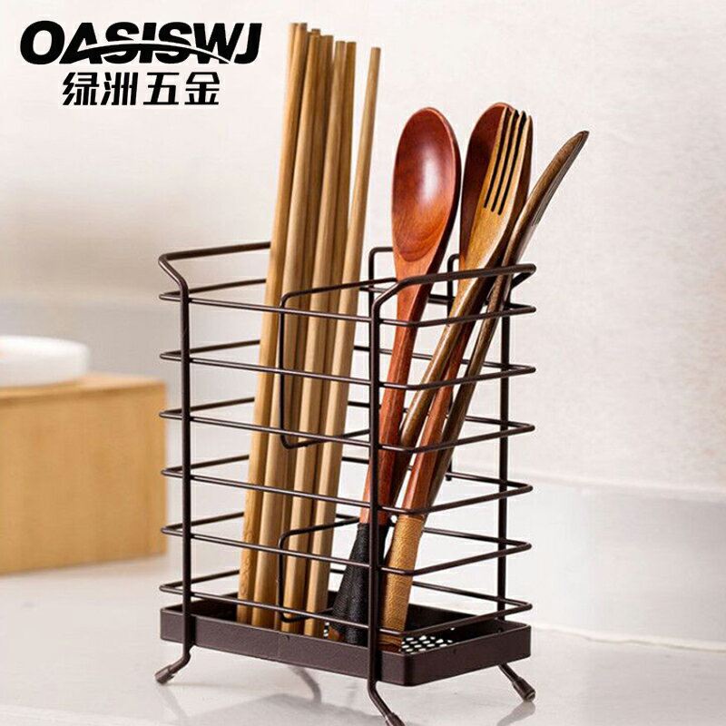 304不銹鋼筷子筒掛式瀝水籠架家用廚房收納盒簍勺子家用刀叉金屬