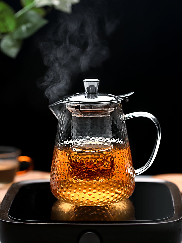 錘紋玻璃泡茶壺耐高溫燒水壺單茶杯電陶爐煮茶器家用加厚過濾茶具