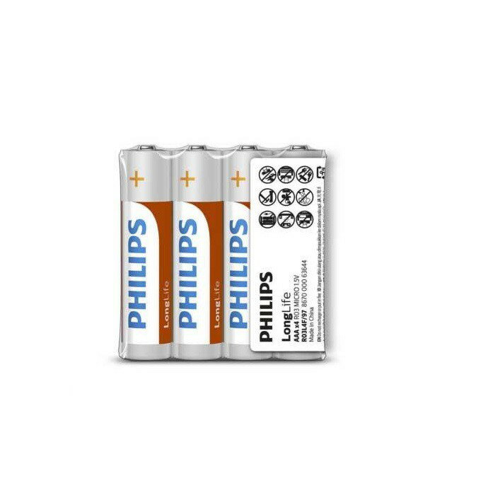 《省您錢購物網》全新~飛利浦PHILIPS LongLife 3號 碳鋅電池(3號/4顆)