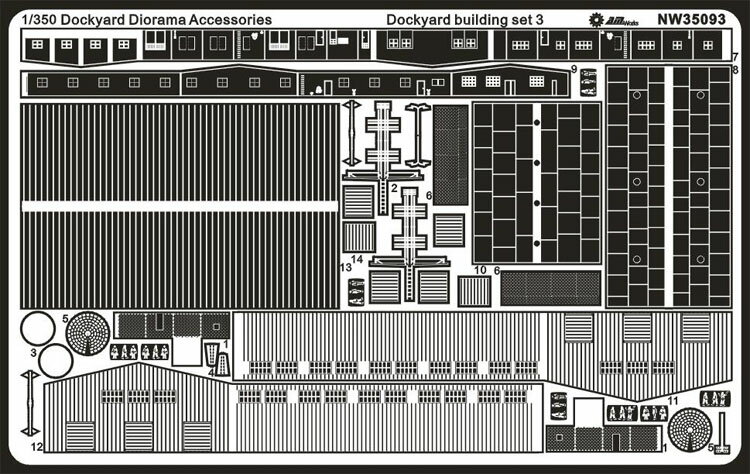 【逆時光】聯合模型 NW35093 1/350 船廠碼頭情景建築3蝕刻片