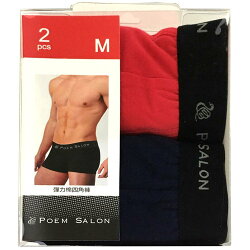 POEM SALON 彈力棉四角褲(PS3372) M (2入)/盒 隨機