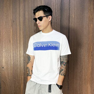 美國百分百【全新真品】Calvin Klein 短袖 棉質 T恤 CK 上衣 logo 短T 白色 CN06