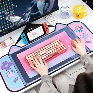 滑鼠墊 桌墊 可愛貓耳鼠標墊超大辦公卡通電腦鍵盤INS桌墊筆記本女生桌面 創意-快速出貨