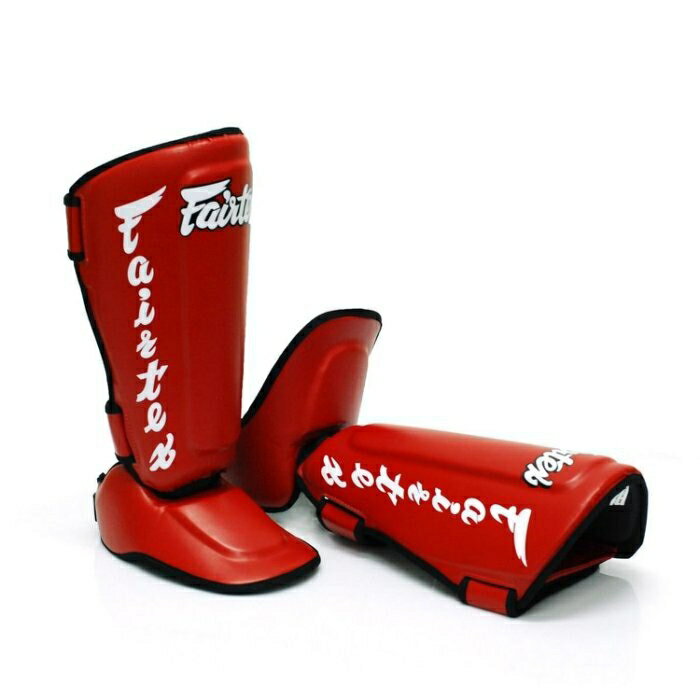 『VENUM旗艦館』XL FAIRTEX ~散打MMA皮革護腳脛~ShinGuards - 紅色