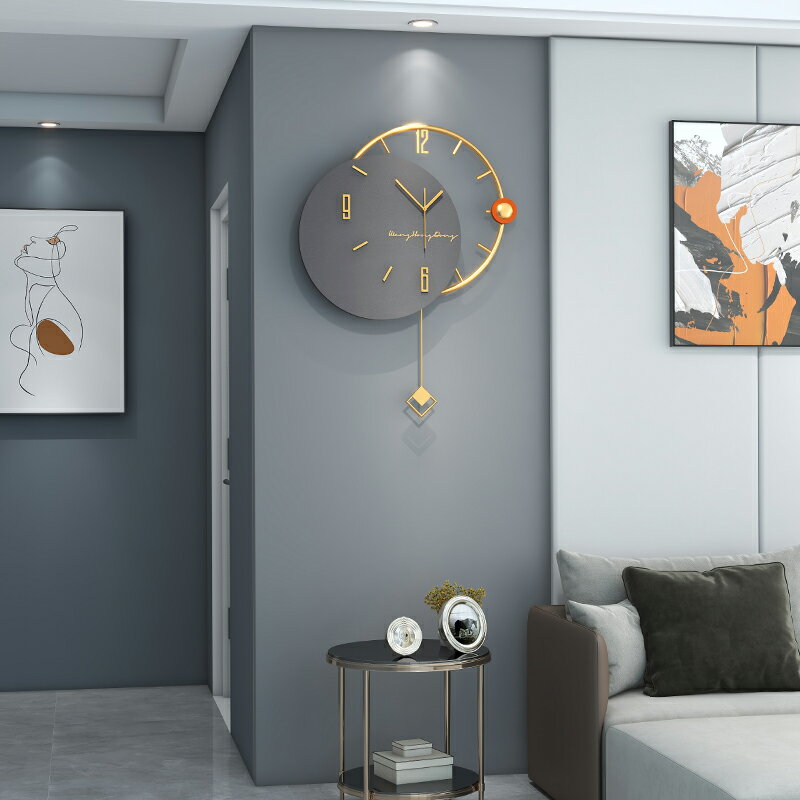 現代輕奢掛鐘簡約個性時尚家用裝飾時鐘掛墻創意網紅藝術鐘表客廳