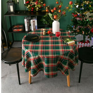 圣誕桌布英倫風蘇格蘭格子咖啡館派對圓桌長方形餐桌臺布拍攝
