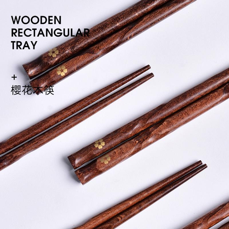 日式筷子尖頭家用高檔耐高溫防滑天然原木實木質精緻高階無漆無蠟