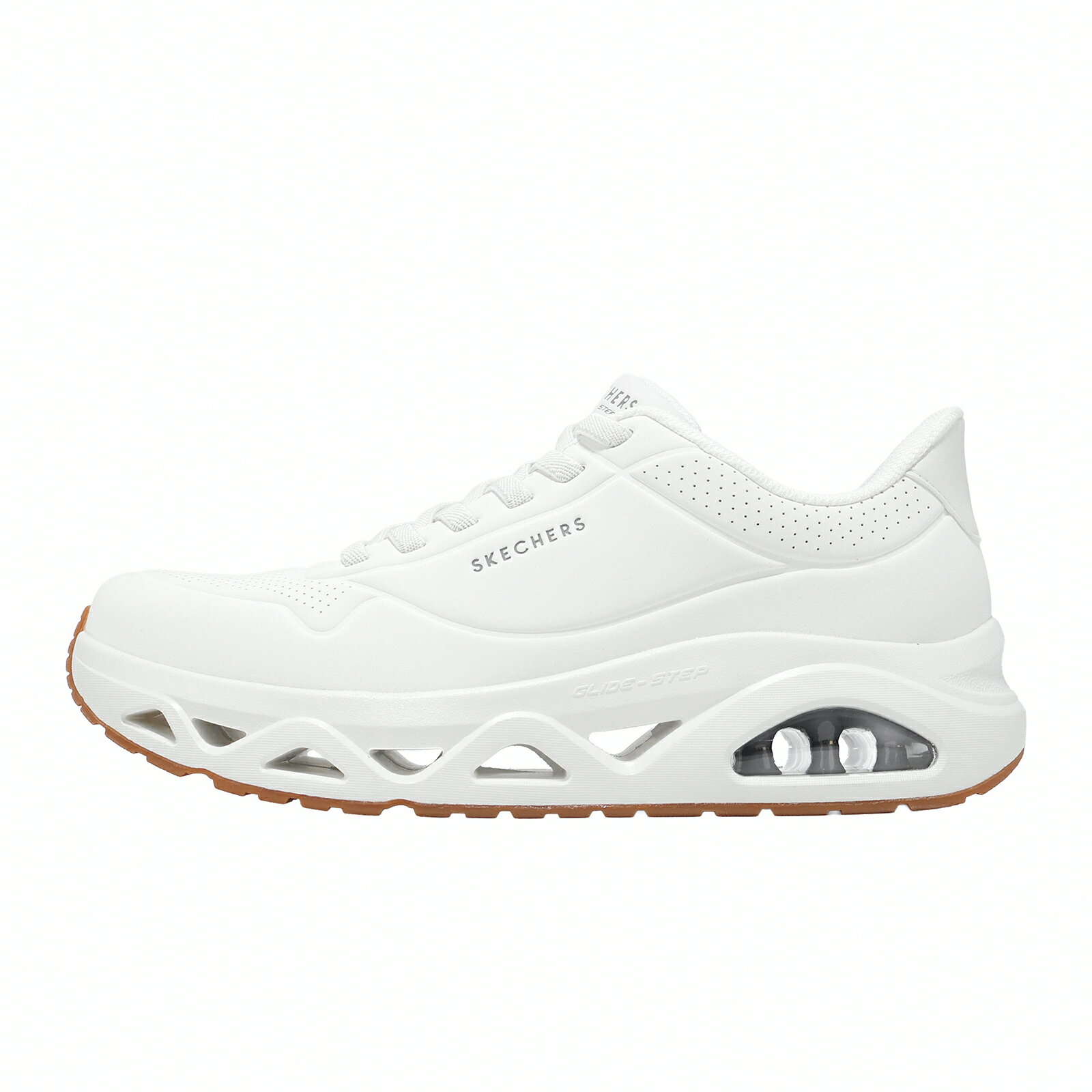 Skechers 休閒鞋 Uno Glide-Step Slip-Ins 男鞋 白 氣墊 膠底 183420WHT