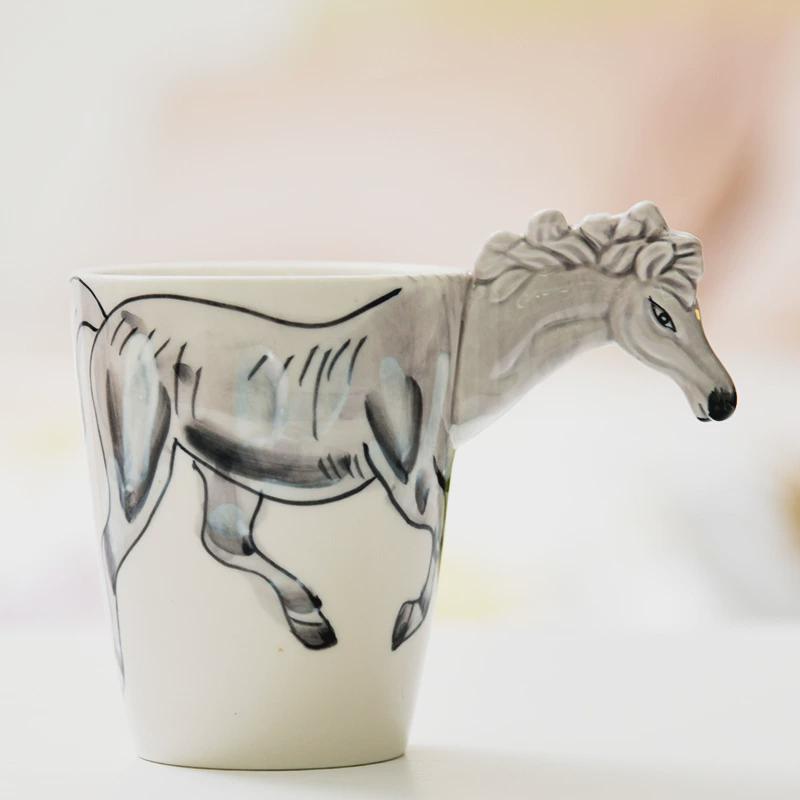 新款3D立體動物馬克杯大容量手繪陶瓷喝水杯可愛創意個性牛奶咖啡
