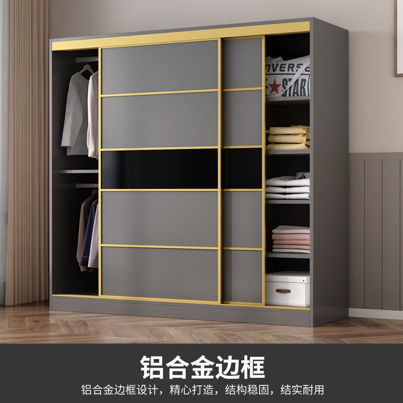 熱銷/免運 衣櫃/衣櫥/臥室 衣櫃家用臥室簡易組裝現代簡約經濟型成人儲物衣櫥推拉門實木衣櫃