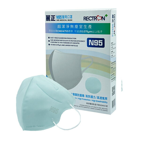 麗正 成人N95奈米醫用口罩(天空藍)-10入 /單片包裝