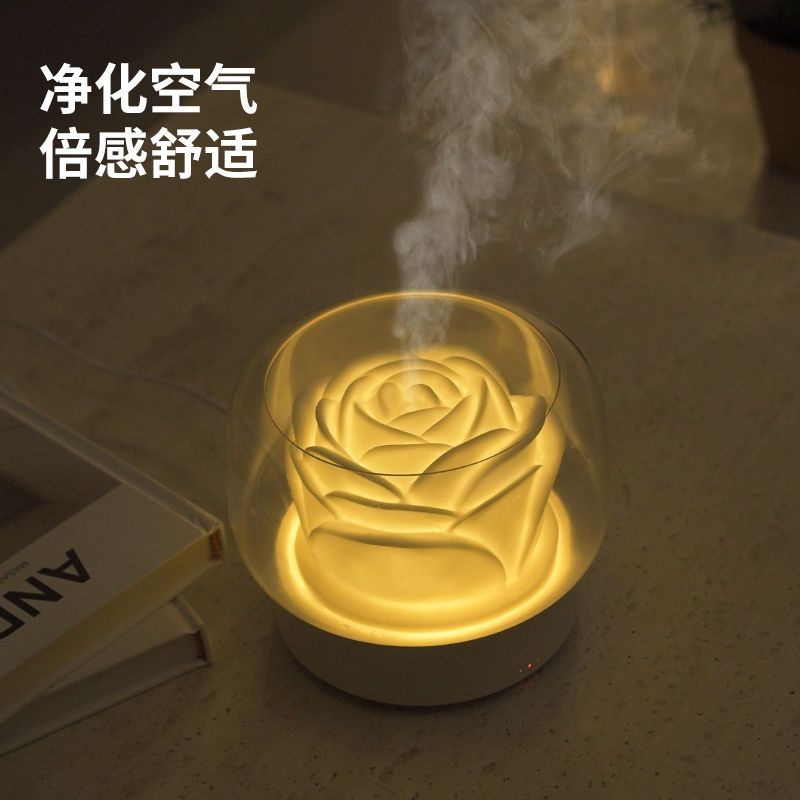 免運特惠 可開發票 送禮好物 加濕器 家用加濕器 大霧量加濕器 山景香薰機加濕器迷你家用創意超聲波酒店美容院香薰燈玫瑰款禮品