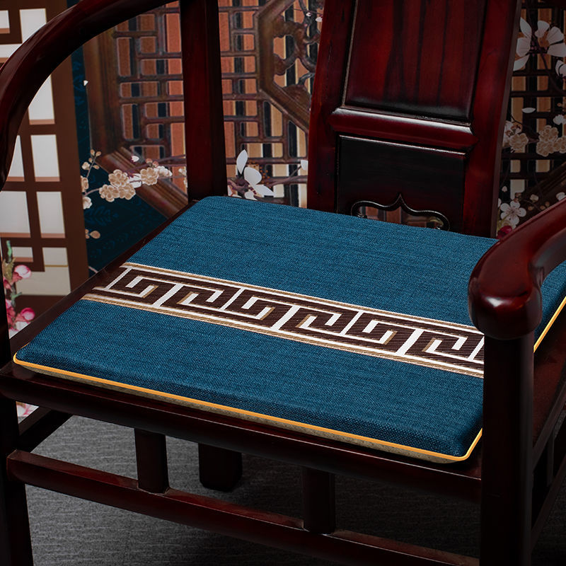 中式紅木椅子坐墊可拆洗皇宮椅墊帶靠枕圈椅茶椅屁墊海綿防滑定做