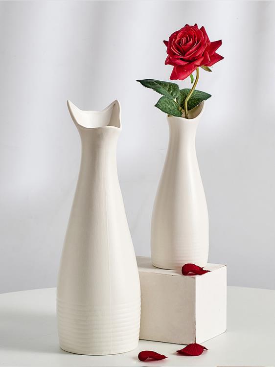 INS風創意陶瓷花瓶擺件客廳插花干花藝術個性小口徑花器現代簡約❀❀城市玩家