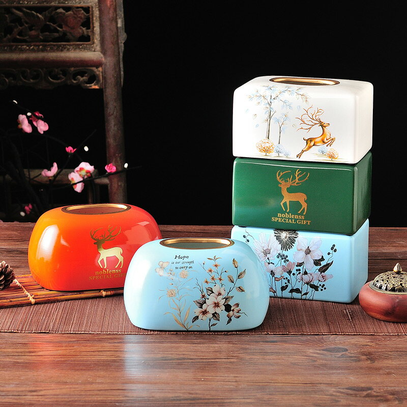 歐式紙巾盒茶幾創意抽紙盒餐巾盒客廳家用創意功能擺件裝飾工藝品