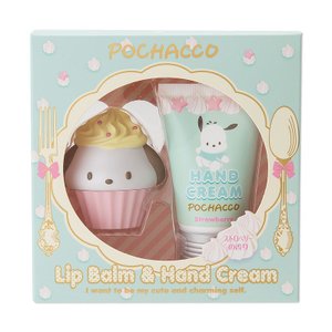 大賀屋 日貨 帕恰狗 護手霜 護唇膏 組合 櫻桃 保護 保養 滋潤 美妝 Pochacco 三麗鷗 J00030577