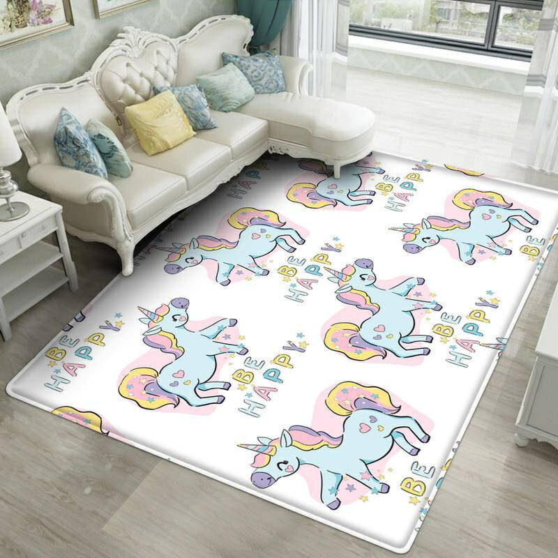 卡通可愛獨角獸兒童 ' 地毯墊絨布地毯動物遊戲學習嬰兒遊戲地毯兒童 ' s 房間字母 Tapis