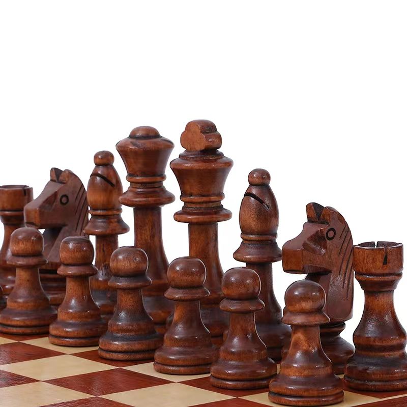 象棋 國際象棋 大號4寸實木國際象棋學生成人32個棋子單獨木質象棋全套皮革棋盤 可開發票