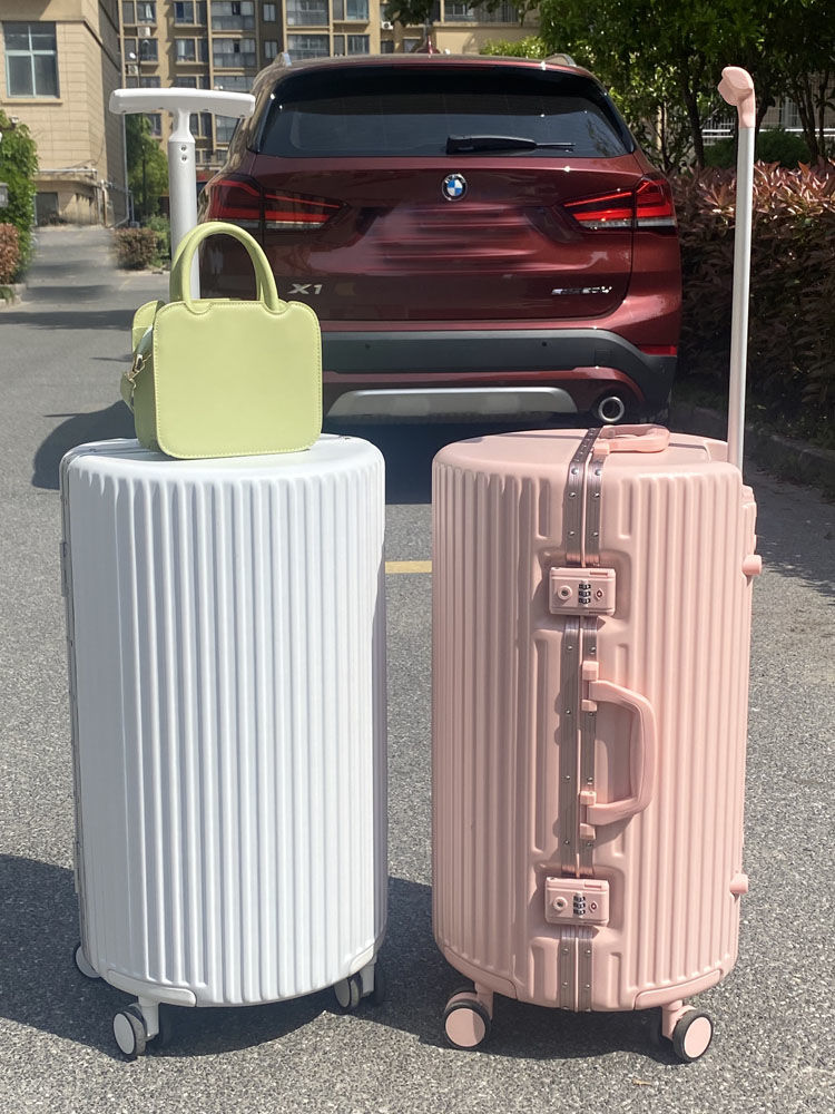 圓形行李箱單拉桿旅行箱萬向輪密碼箱20寸登機箱男女24寸結實耐用