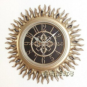 麗盛歐式復古大氣鐘錶太陽裝飾掛鐘美式客廳掛錶時尚創意藝術掛鐘MBS「時尚彩虹屋」