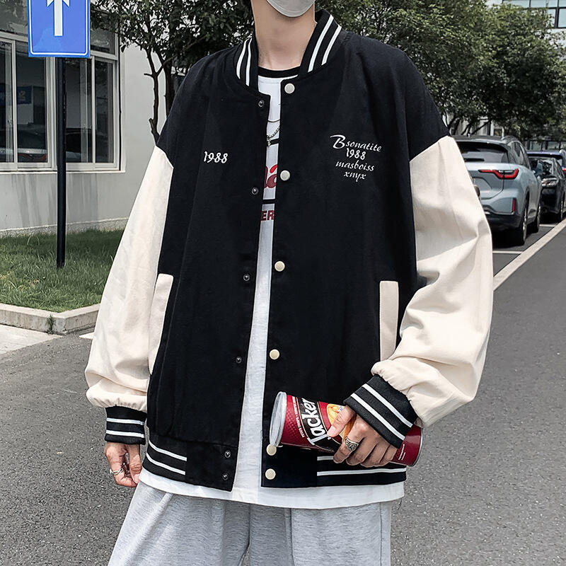 48h出貨丶秋季外套男韓版潮流原宿風棒球服ins寬鬆潮牌夾克日系高街vintage