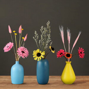 小清新陶瓷花瓶家居裝飾品簡約假花干花花器客廳餐桌擺件玫瑰花插