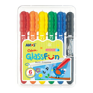 AMOS 阿摩斯 韓國原裝 6色 玻璃蠟筆 /組 GF6PPC
