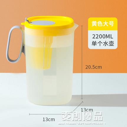 冰箱冷水壺大容量泡茶水杯家用套裝冰水瓶涼水壺水果茶飲料桶夏季 樂樂百貨