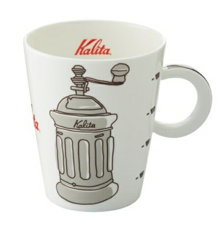金時代書香咖啡 Kalita 陶瓷馬克杯 磨豆機圖案 棕色 280ml #73112