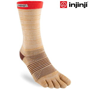 Injinji Trail 女款 野跑避震吸排五趾中筒襪 WAA3983 褐色