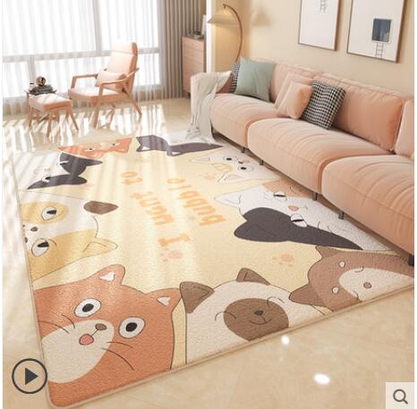 客廳地毯可擦洗家用臥室大面積兒童定製地墊pvc防水陽臺卡通墊子