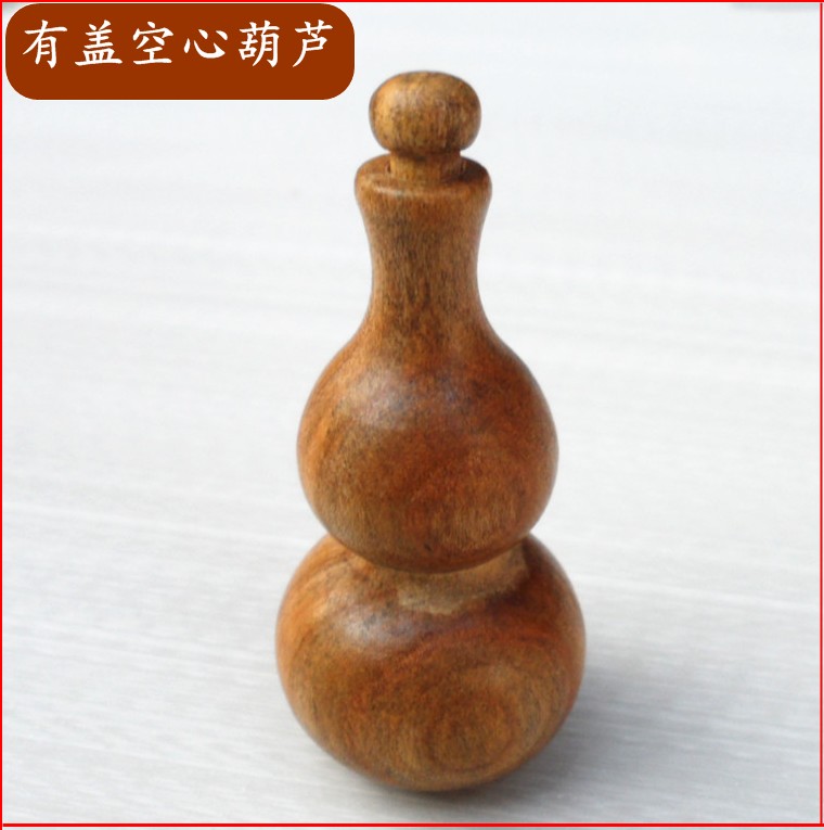 肥城桃木實木木雕開蓋葫蘆擺件掛件