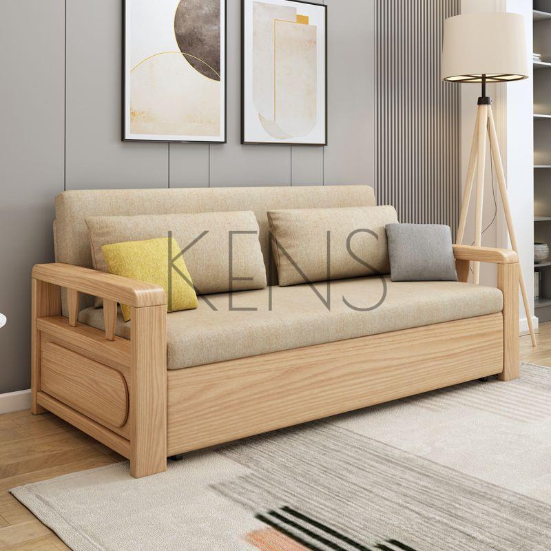 【KENS】沙發 沙發椅 多功能實木折疊沙發床兩用小戶型客廳網紅單雙人午睡床沙發套