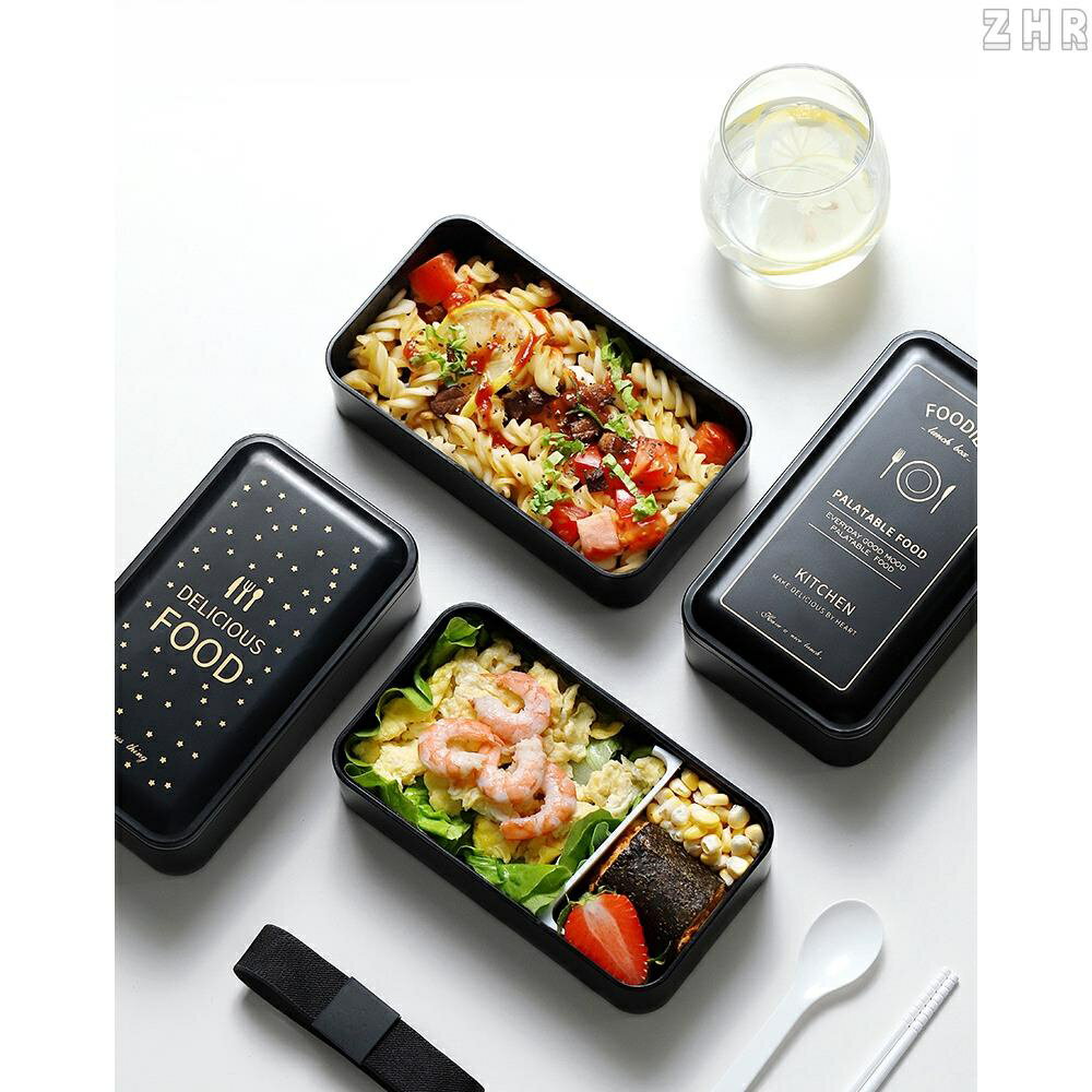 全新 送勺子筷子 高檔飯盒 便當盒 日式上班族學生雙層飯盒 可微波爐加熱 分隔大號水果沙拉餐盒 露營便當