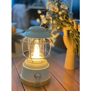 【MRK】秋野地 勇武 米黃色 戶外休閒露營燈 露營燈 燭燈 瓦斯燈 復古燈 LED充電式 鋰電 QYD21957 2