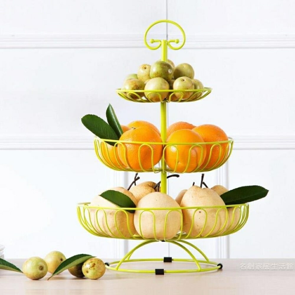 蛋糕水果架三層水果籃多功能歐式果盤家用客廳水果盤創意多層水果架子 阿薩布魯
