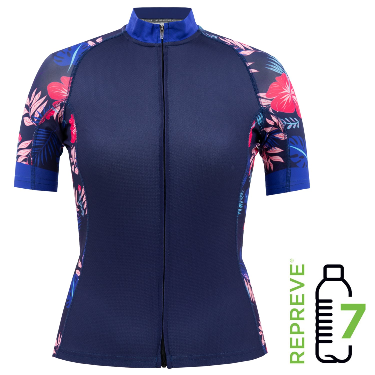 HEADSWEATS(汗淂)-女自行車衣(短袖).環保材質.Tropical.本店名:騎跑泳者FINISHER