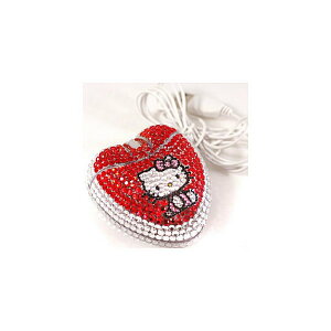 【震撼精品百貨】Hello Kitty 凱蒂貓 亮鑽滑鼠(紅) 震撼日式精品百貨