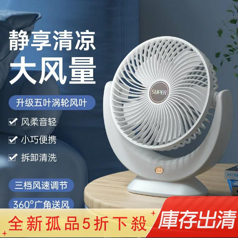 涼感小風扇 現貨 新款usb臺式風扇家用電風扇搖頭空氣循環小風扇靜音臥室床頭臺扇 5折下殺