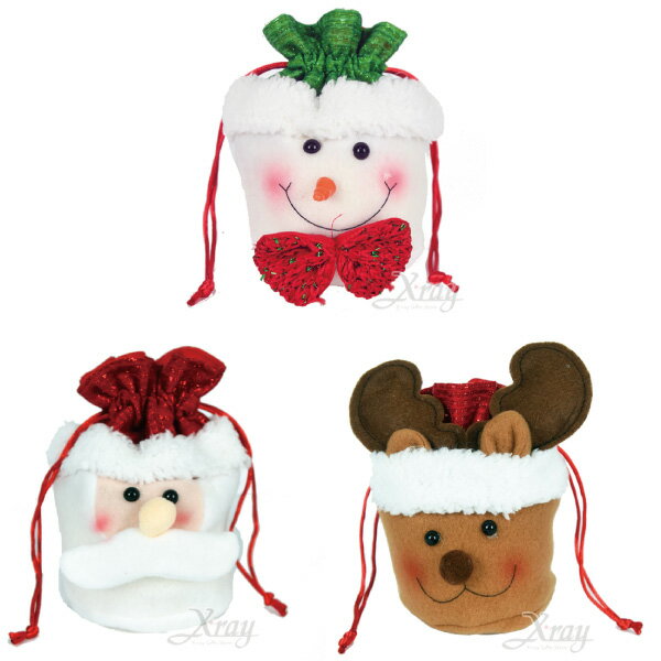 聖誕蘋果袋，聖誕節/聖誕禮物/束口袋/糖果袋/禮物袋/包裝袋/聖誕擺飾/聖誕裝飾/交換禮物/包包，X射線【X422218】