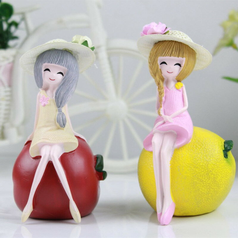 創意可愛水果女孩兒童房間臥室內裝飾品客廳辦擺件生日送女生同學