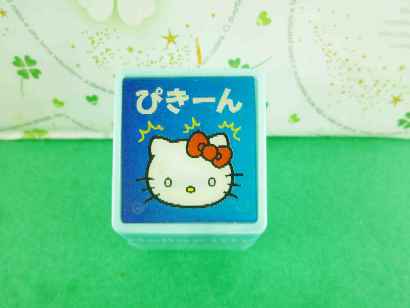 【震撼精品百貨】Hello Kitty 凱蒂貓 3D印章-冒汗-藍色外殼 震撼日式精品百貨