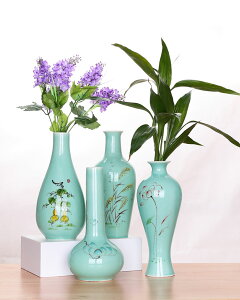 景德鎮手繪中式青花瓷干花插水培花瓶創意客廳玄關家居裝飾擺件