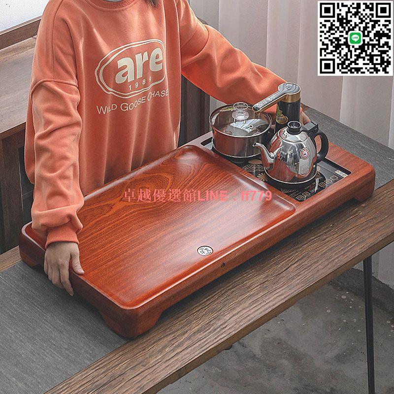 【卓越優選館】【古韻典雅】整塊功夫茶具花梨木套裝家用原木茶盤客廳家用一體整套全電器舒雅