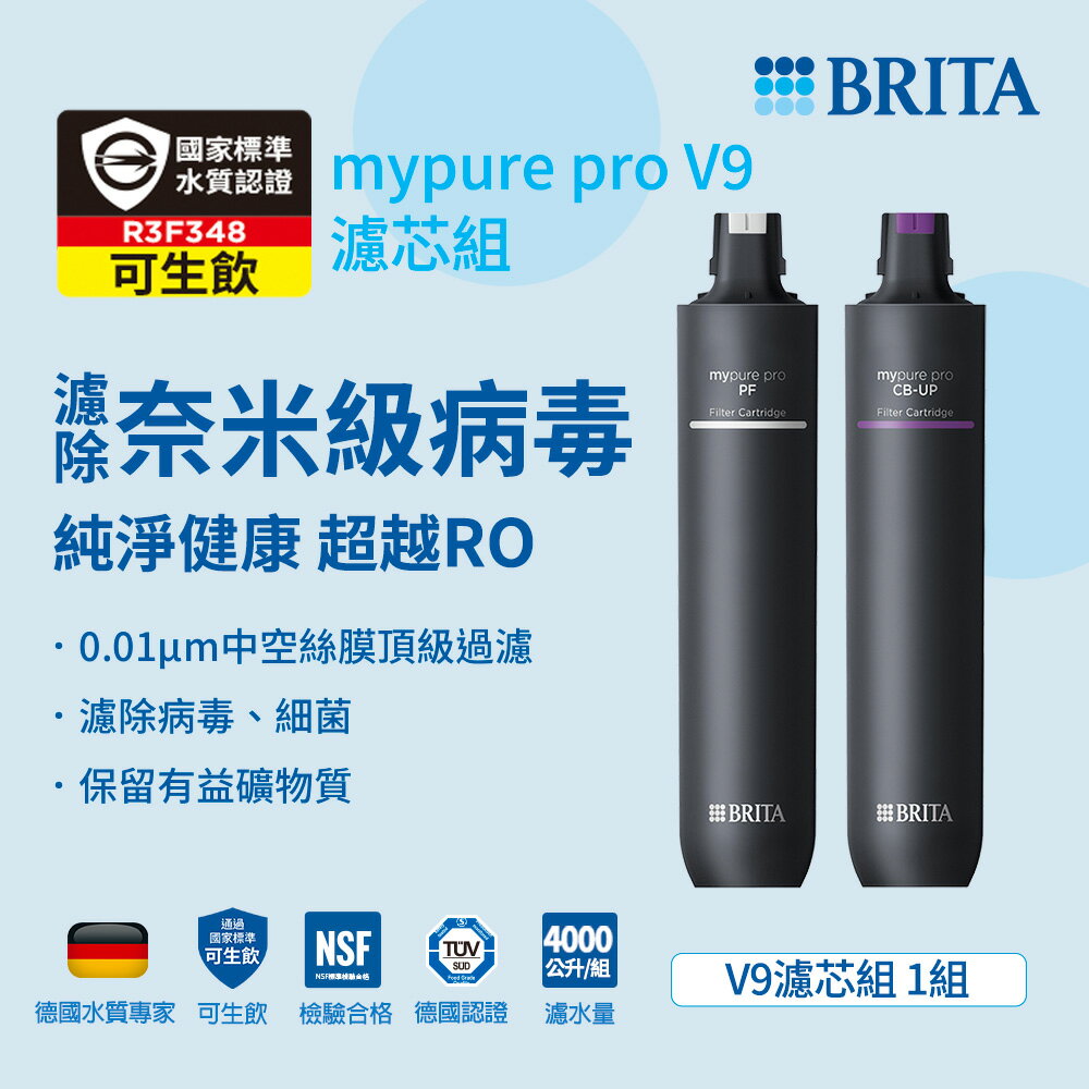 德國BRITA mypure pro V9專用濾芯組 (前置PF濾心 超濾CB-UP濾心) 大大淨水