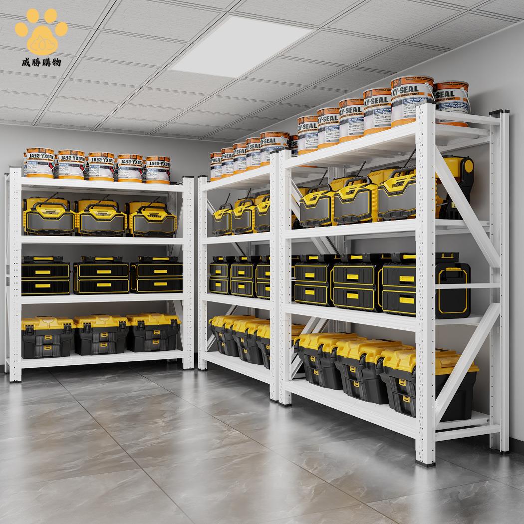倉儲貨架 儲物架 重型 鐵架置物家用多層加厚超市快遞車庫儲物收納架ws8231