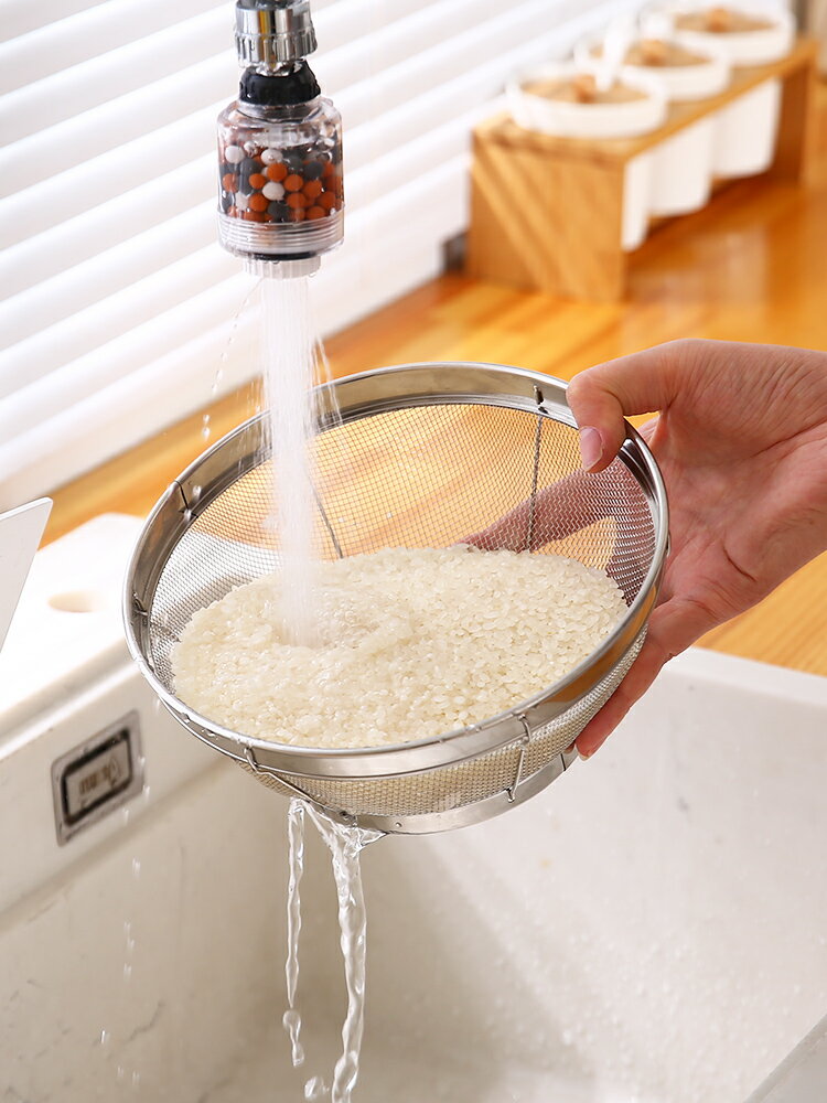 不銹鋼洗菜籃洗菜盆瀝水籃菜籃子廚房家用多功能洗米篩淘米神器